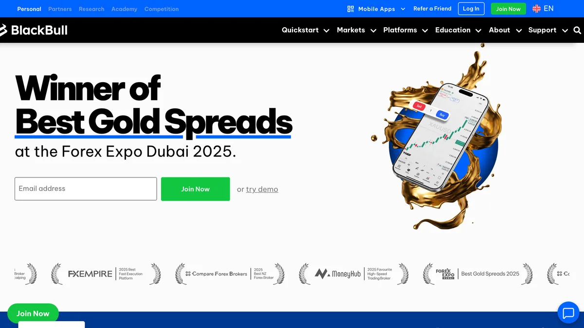 BlackBull Markets homepage