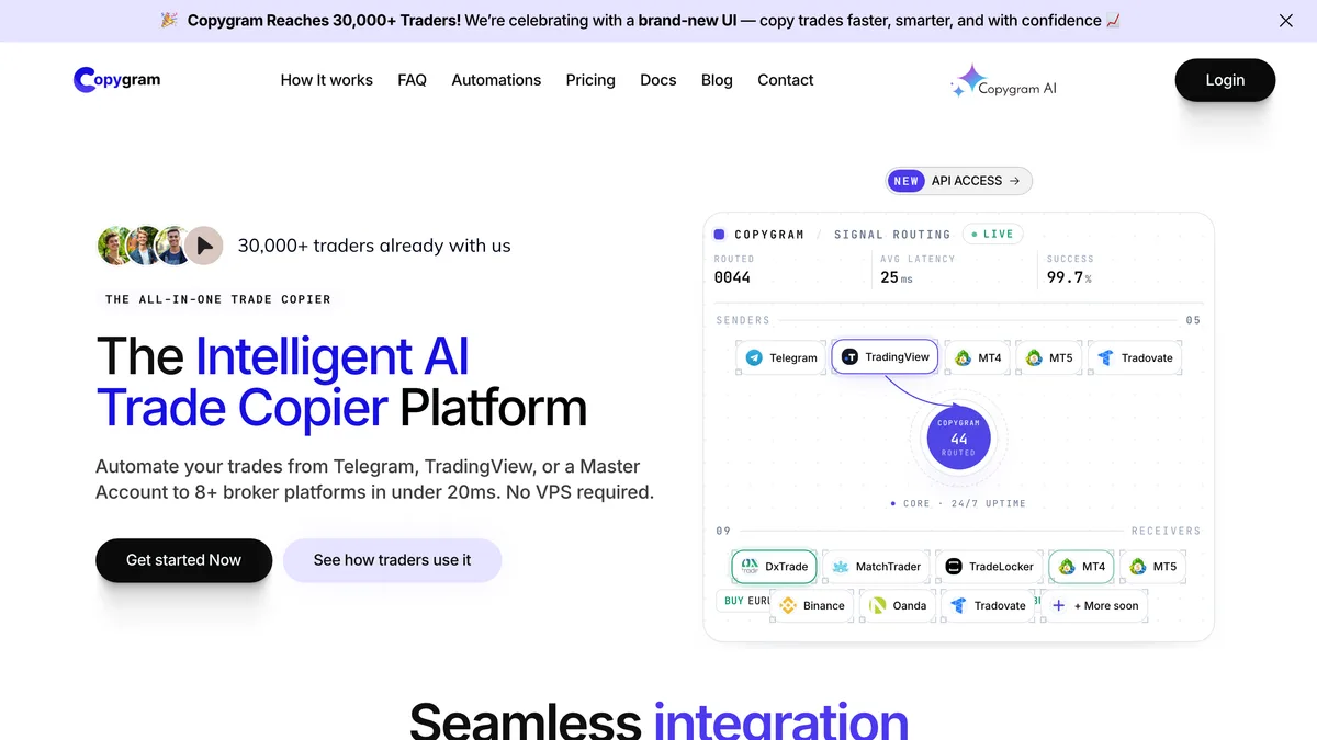 Copygram homepage