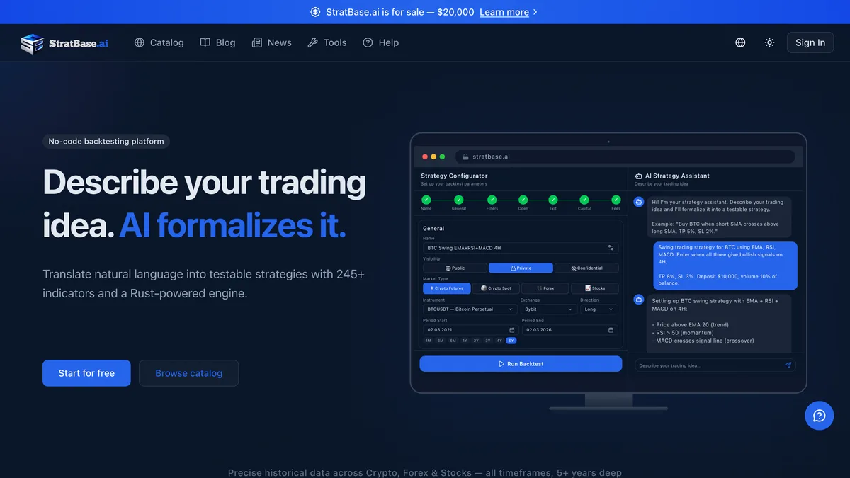 StratBase.ai homepage