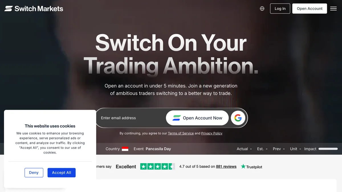 Switch Markets homepage