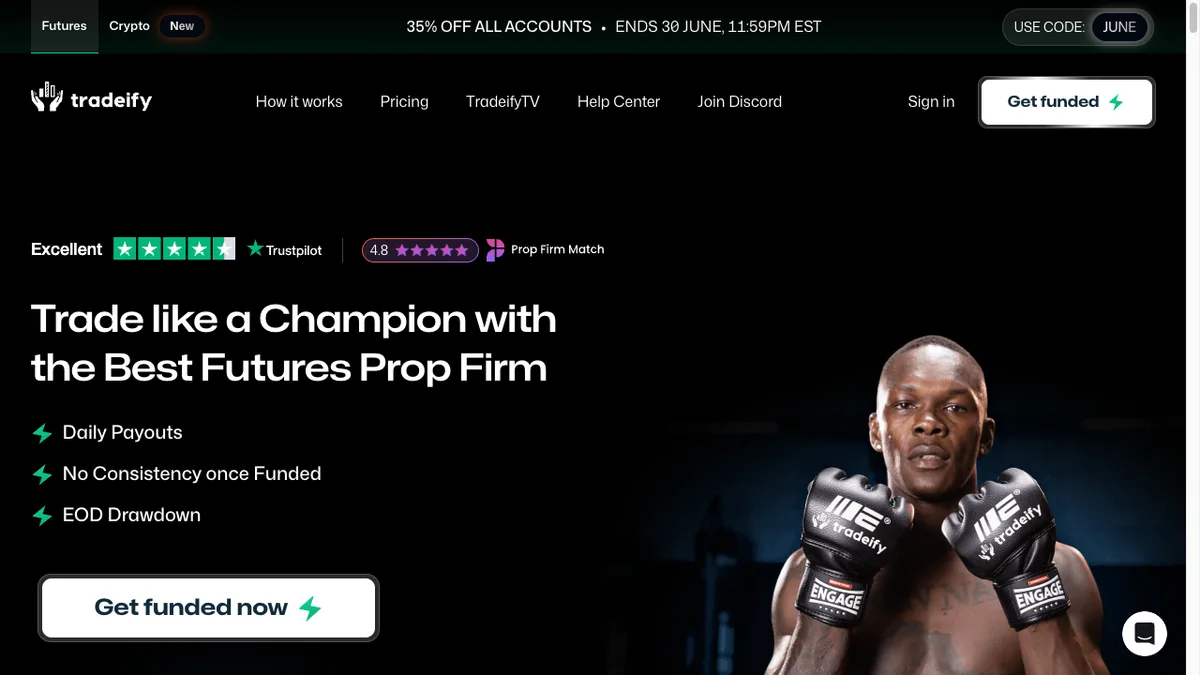Tradeify homepage